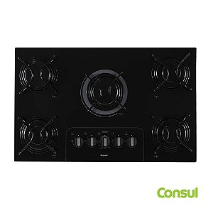 Cooktop a Gás de 05 Bocas Consul com Acendimento Super Automático Preto - CD075AE