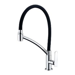 Torneira Lorenzetti 1167 C81 Lorenchef De Mesa Bica Móvel Cromado Preto