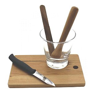 Kit Caipirinha Tramontina Basic em Madeira 5 Peças