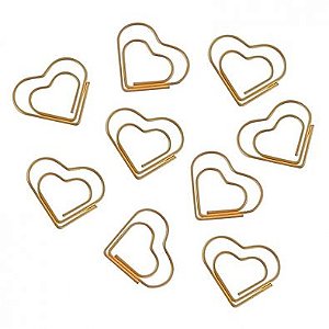 Clips Coração Dourado Tilibra