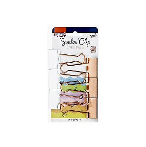 Binder Clip Branco E Rose Gold