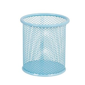 Porta Caneta Aramado Redondo Azul Pastel Brw