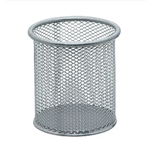 Porta Caneta Aramado Redondo Prata Brw