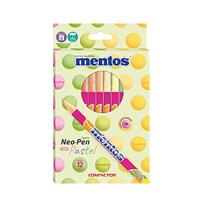 Canetinha Hidrográfica 12 Cores Mentos Compactor