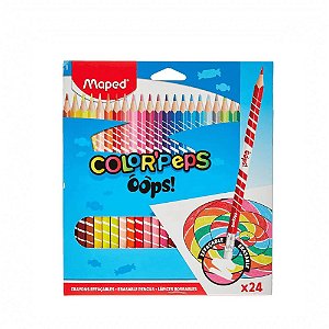 Lápis De Cor Color Peps Oops Apagável 24 Cores Maped