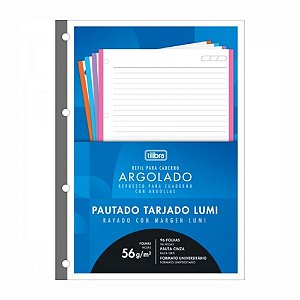 Refil Bloco de Fichário/Caderno Argolado Tarjado Lumi Universitário Tilibra