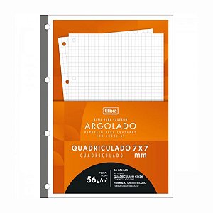Refil Bloco de Fichário/Caderno Argolado Quadriculado Universitário Tilibra