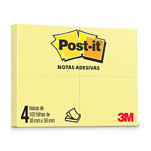 Bloco De Notas Adesivo Post It Amarelo 38x50mm