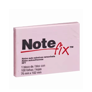 Bloco De Notas Adesivo Note Fix Rosa 76x102mm