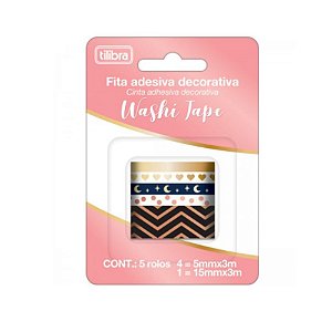 Fita Washi Tape Metalizada Tilibra