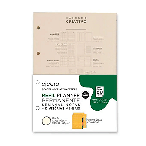 Refil Caderno Criativo Argolado Planner Permanente 17x24 Cicero