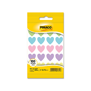 Etiqueta Adesiva Coração Pastel Pimaco