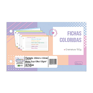 Refil Ficha Pautada Mini Caderno Argolado Cadersil