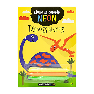 Livro de Colorir Neon Dinossauro Todo Livro