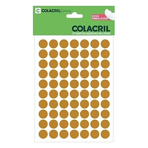 Etiqueta Redonda Ouro 13mm Colacril