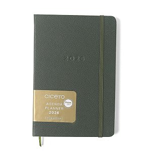 Agenda Planner 2026 Clássica Semanal Anotações 14x21 Verde Oliva Cicero