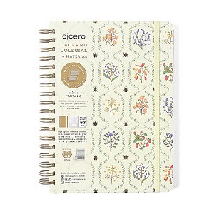 Caderno Colegial 10 Matérias 160fls Jardim Off White Cicero