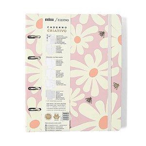 Caderno Criativo Argolado 17x24 Melissa Pink Bloomy Cicero