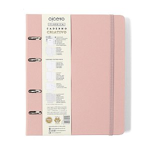 Caderno Criativo Argolado 17x24 Clássica Rosa Orquidea Cicero