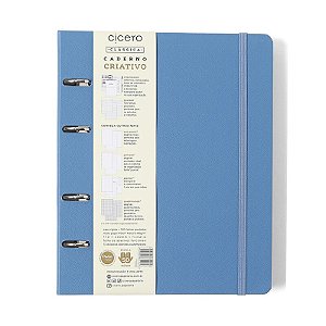 Caderno Criativo Argolado 17x24 Clássica Azul Celeste Cicero
