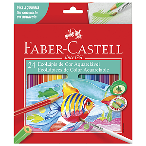 Eco lápis de Cor Aquarelável 24 Cores Faber-Castell