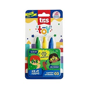 Giz de Rosto Toy Brasil 3 Cores Tris