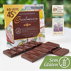 Caixa de Chocolate 45% Cacau ao Leite - 75g