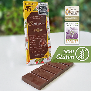 Caixa de Chocolate 45% Cacau ao Leite - 25g