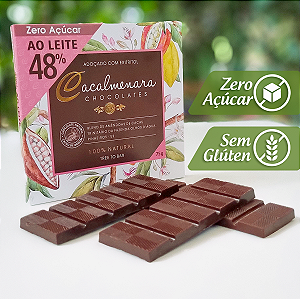 Caixa de Chocolate 48% Cacau ao Leite ZERO AÇÚCAR - 75g