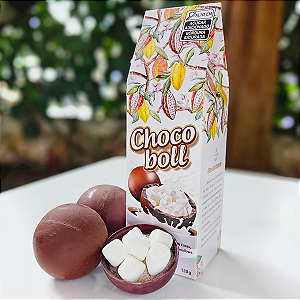 Chocoboll - Bolinhas de Chocolate ao Leite 45% Cacau, com pó de cappuccino e mini marshmallows - 120g