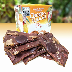 Lascas de Chocolate ao Leite 45% Cacau com Cookies - 200g