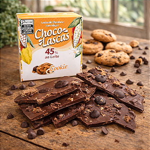 Lascas de Chocolate ao Leite 45% Cacau com Cookies - 100g