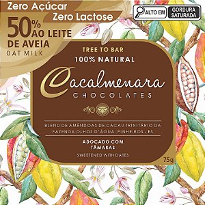 Caixa de Chocolate ao Leite de Aveia 50% Cacau, adoçado com Tâmaras - 75g