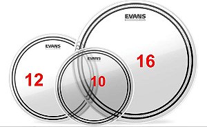 Kit Pele Tom 12 13 16 Evans Ec2 Clear Level 360 Duplo Filme