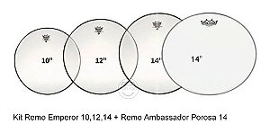 Kit De Peles Remo Emperor Cl 10 12 14 + 14 Ambassador Porosa
