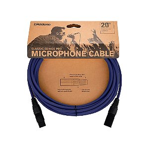 Cabo Microf XLR Azul Escuro Classic DAddario PW-CPMIC-20DBU