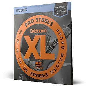Encordoamento Baixo 5C 50-135 D Addario XLProSteels EPS160-5
