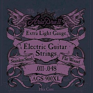 Encordoamento Para Guitarra Flat Wound .011 AGS900XL Aria Pro II