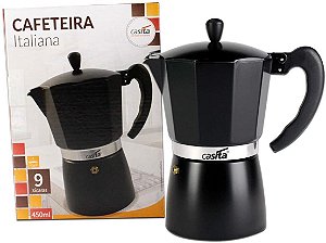 Cafeteira Italiana Preta 9 Xicaras Moka Café Expresso