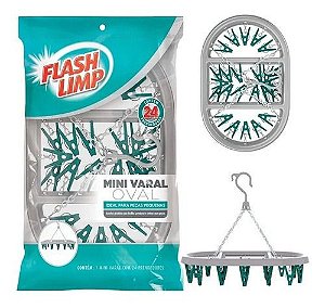 Mini Varal Oval 24 Prendedores Flash Limp