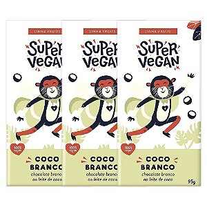 Kit 3 Chocolate Branco ao Leite de Coco Super Vegan 95g