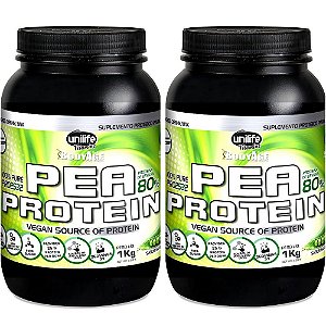 Kit 2 Pea Protein Proteína de Ervilha Natural Unilife 1kg