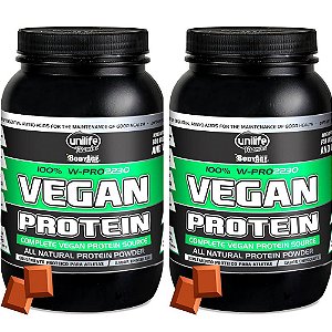 Kit 2 Vegan Protein W-Pro Chocolate Unilife 900g Vegano