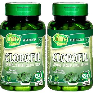 Kit 2 Clorofil Unilife 60 cápsulas - Vegano