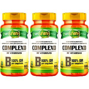 Kit 3 Complexo B Unilife 60 comprimidos - Vegano