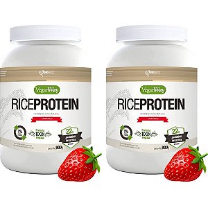 Kit 2 Rice Protein Morango VeganWay 900g - Proteína Vegana