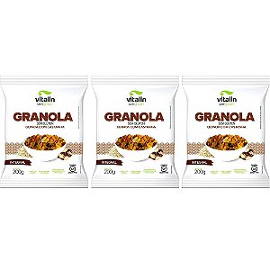 Kit 3 Granola Sem Glúten Quinoa C/ Castanha Vitalin 200g