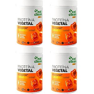 Kit 4 Vegan Protein Salted Caramel Eat Clean 600g - Proteína Vegana