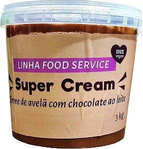 Creme Avelã C/ Chocolate Super Cream Super Vegan 3kg Vegano