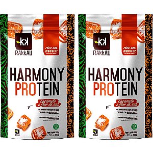 Kit 2 Harmony Protein Caremelo Flor Sal Rakkau 600g - Vegano